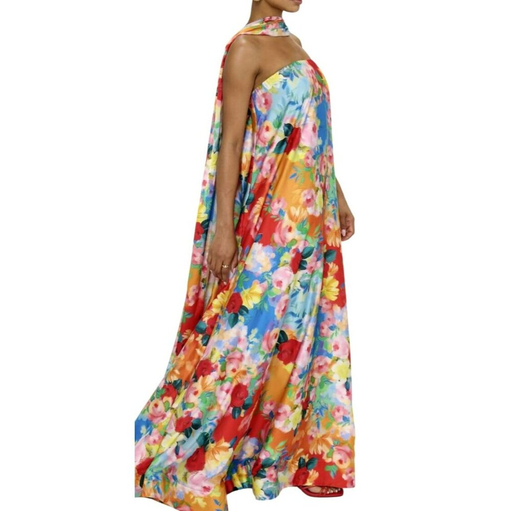 Show Me Your Mumu Tinsley Strapless Flowy Maxi Floral Dress Large - Picture 2 of 5